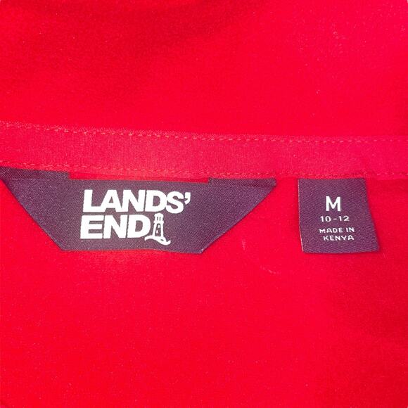 Lands' End Anyweather Fleece Jacket Womens Medium 10-12 Full Zip Pockets Coat - Picture 7 of 13